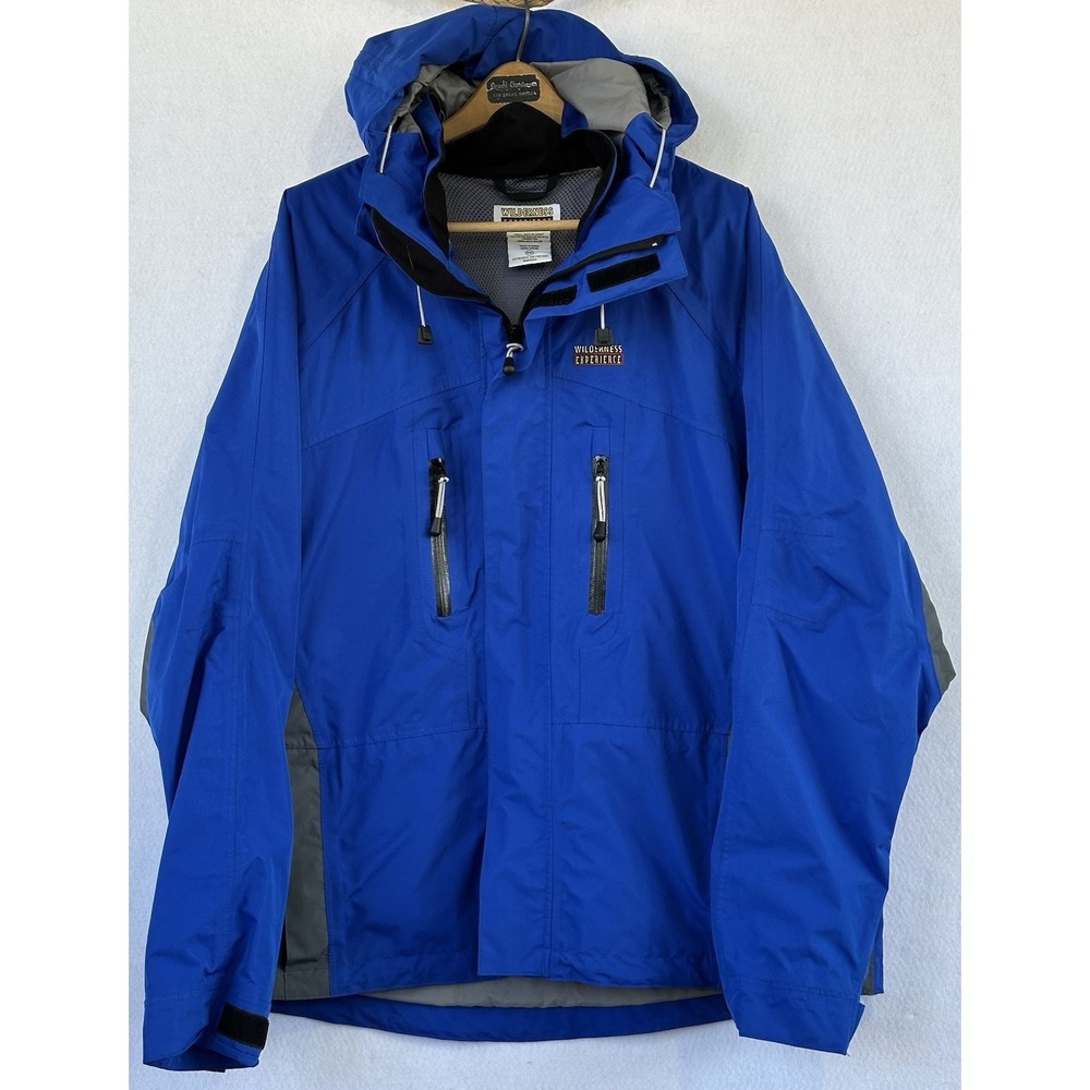 Wilderness Experience Hooded Parka Jacket Colorful Blue Men's XXL